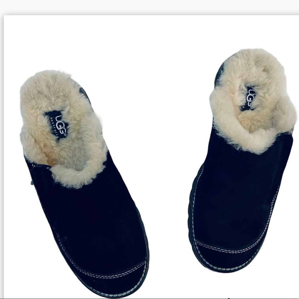 UGG Black and Cream Women's Slippers